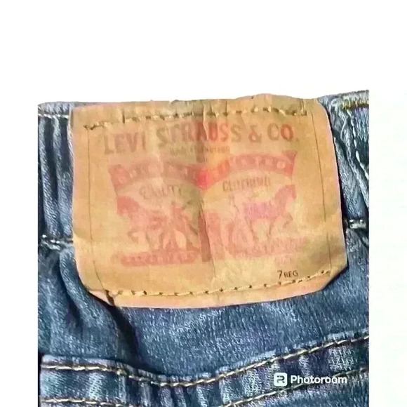 Levi's Jeans Slim Size 7 Reg Blue Non-adjustable Waist A0008 - Picture 4 of 6